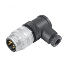 7/8" Conector angular macho, Contactos: 2+PE, 6.0 - 8.0 mm